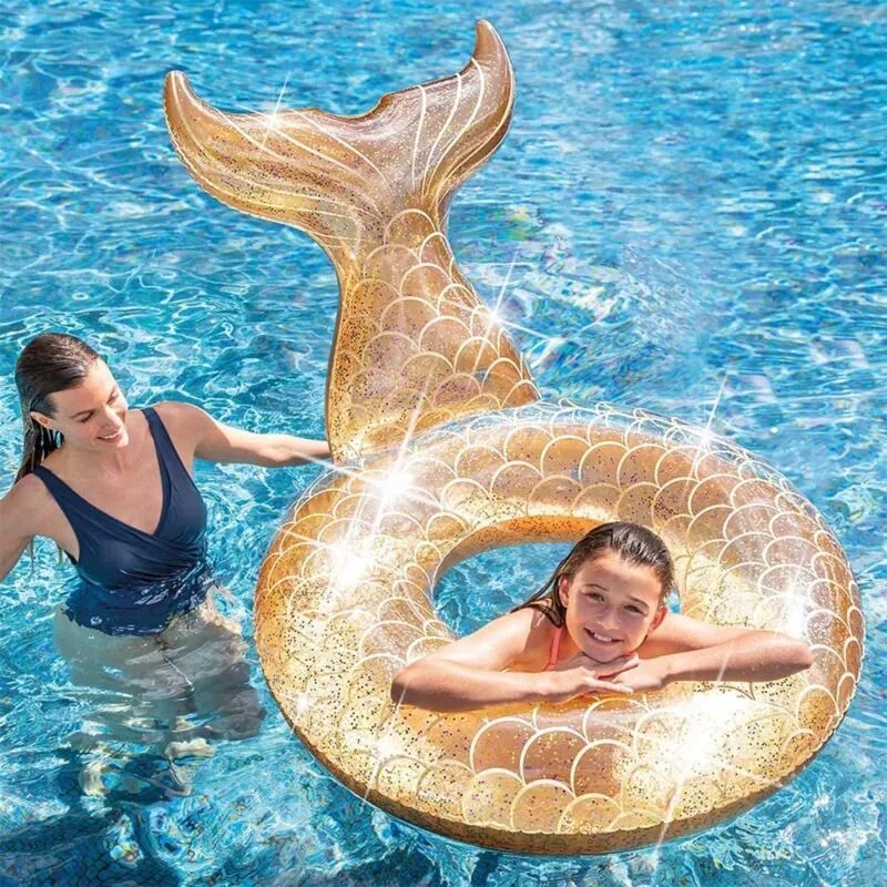 Salvagente Sirena Oro Glitter 147x107x79 cm Intex A56258NP/EP