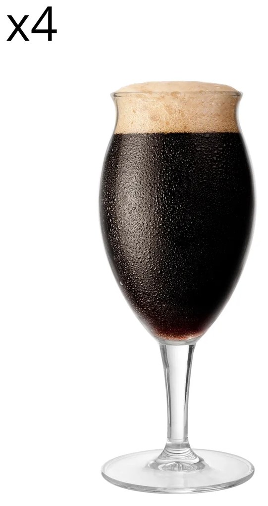 Set calici birra Stout e Porter in vetro, 4 pezzi