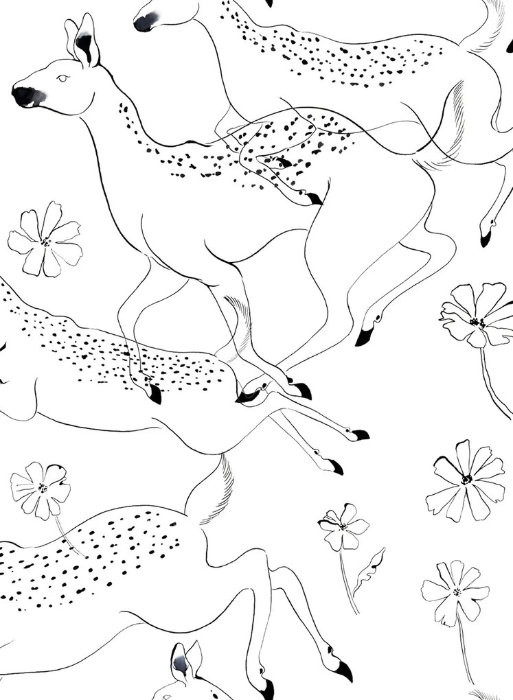 Coordonne Carta da parati panoramica Jumping Bambis - Linen