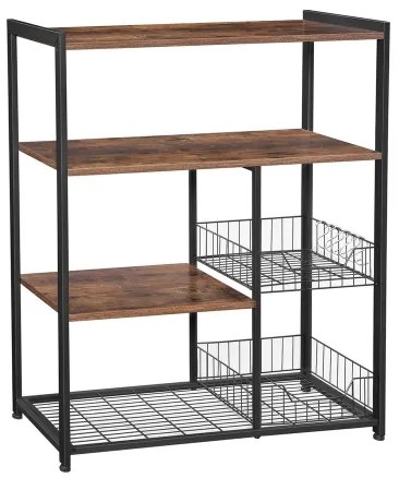 Scaffale a ripiani per cucina MARGE marrone/nero