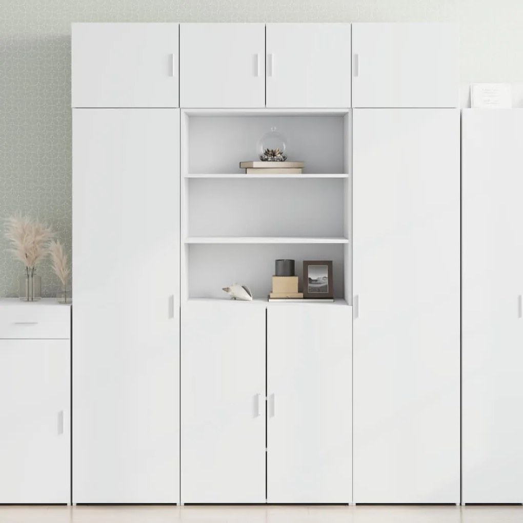 Credenza Bianca 80x42,5x185 Cm İn Legno Multistrato /