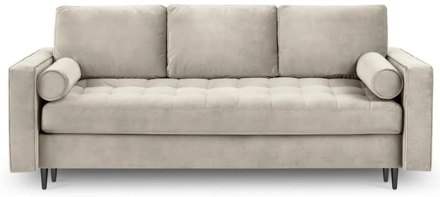 Divano letto in velluto beige Santo - Milo Casa