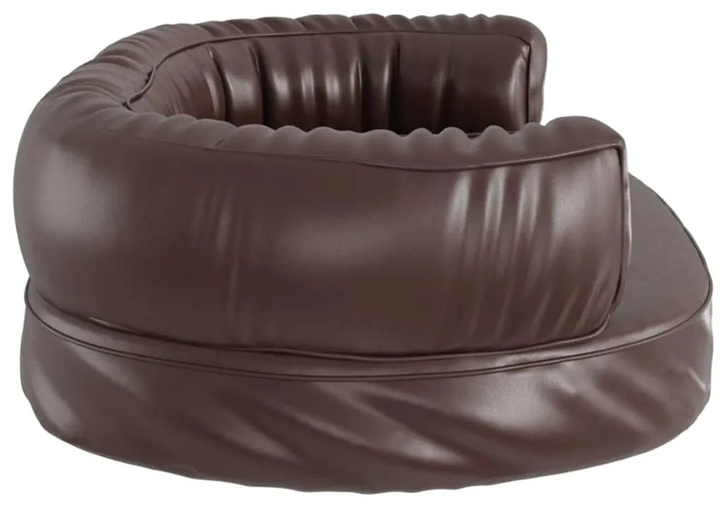 Letto cani ergonomico gommapiuma marrone 60x42 cm in similpelle