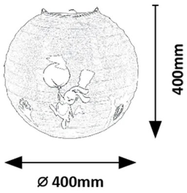 Rabalux 72410 - Paralume per bambini per lampadario HOPPLY max. 40W diametro 40 cm