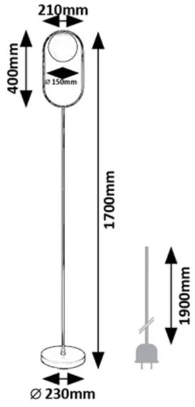 Rabalux 71139 - Lampada con piedistallo GHITA 1xE27/20W/230V