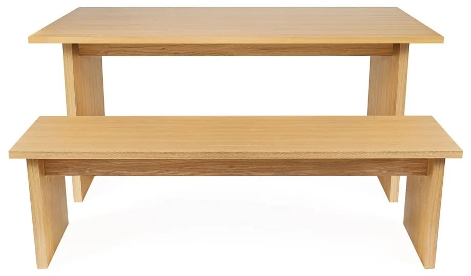 Tavolo da pranzo con piano in rovere 90x160 cm Stripe - Woodman