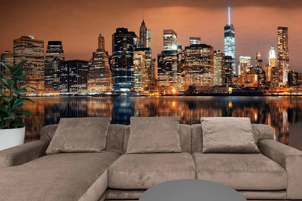 Carta da parati – Riflesso di Manhattan nell'acqua