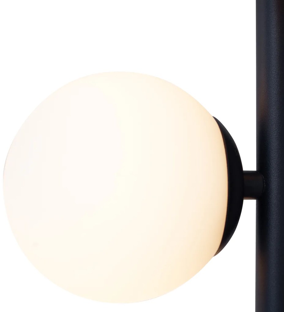Lampada a Sospensione di Design Nera con Vetro Satinato a 5 Luci - Vertical