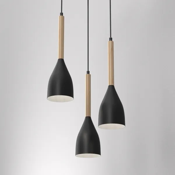 Lampadario a sospensione con filo MUZA 3xE27/60W/230V tondo