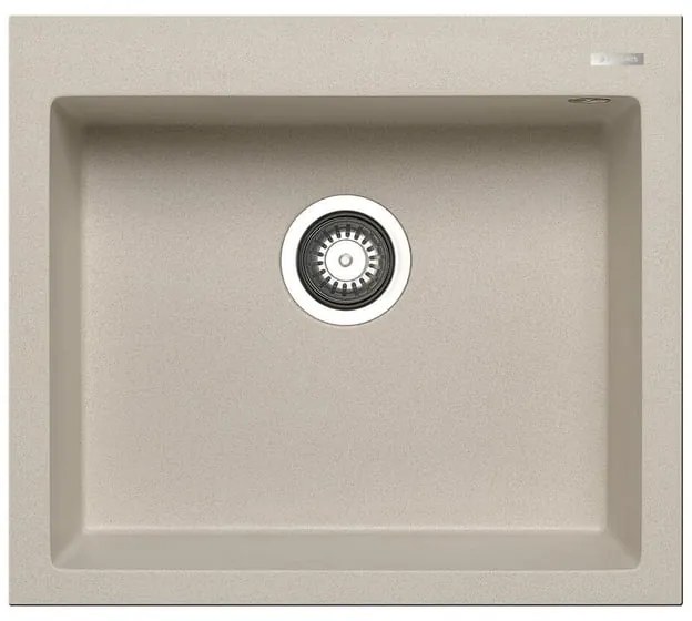 Lavello integrato 1 vasca in granito beige PYRAMIS Voyager L 50 x L 57 cm