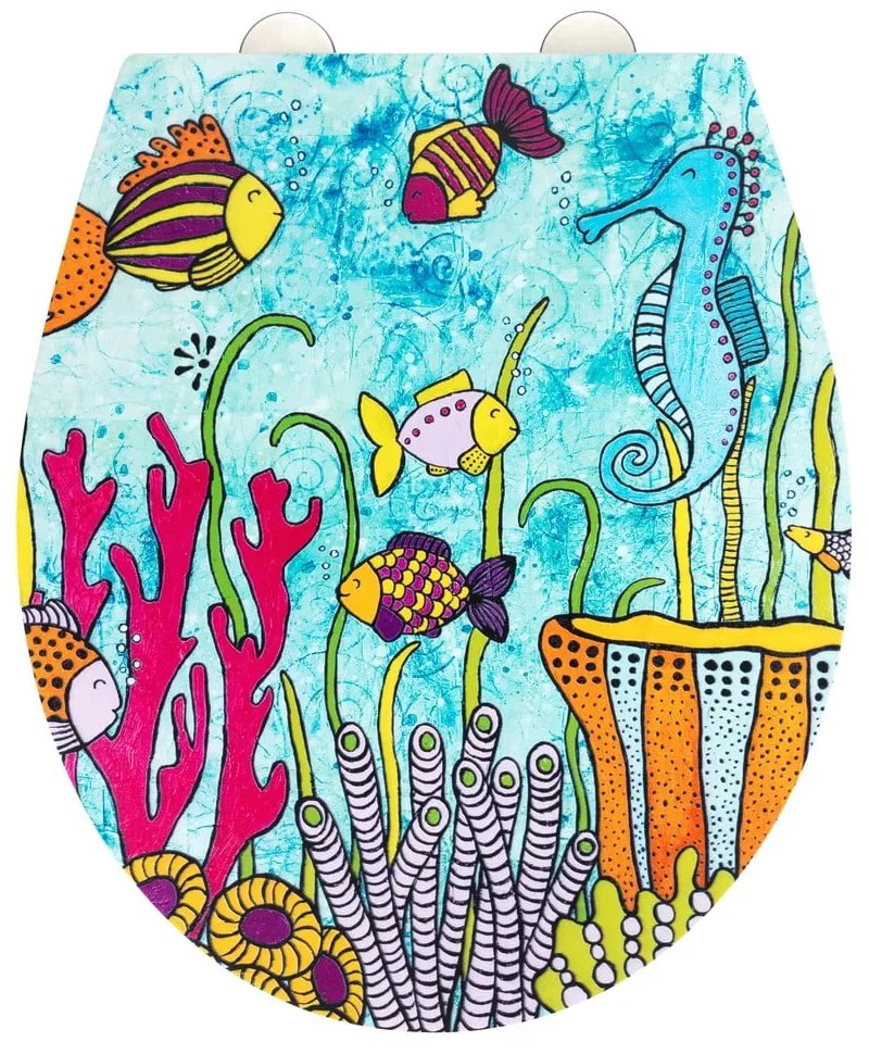 Sedile per wc con chiusura automatica 37 x 44,5 cm Rollin'Art Ocean Life - Wenko