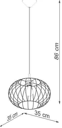Sollux SL.1185 - Lampadario a sospensione con filo TSUNO 1xE27/15W/230V nero