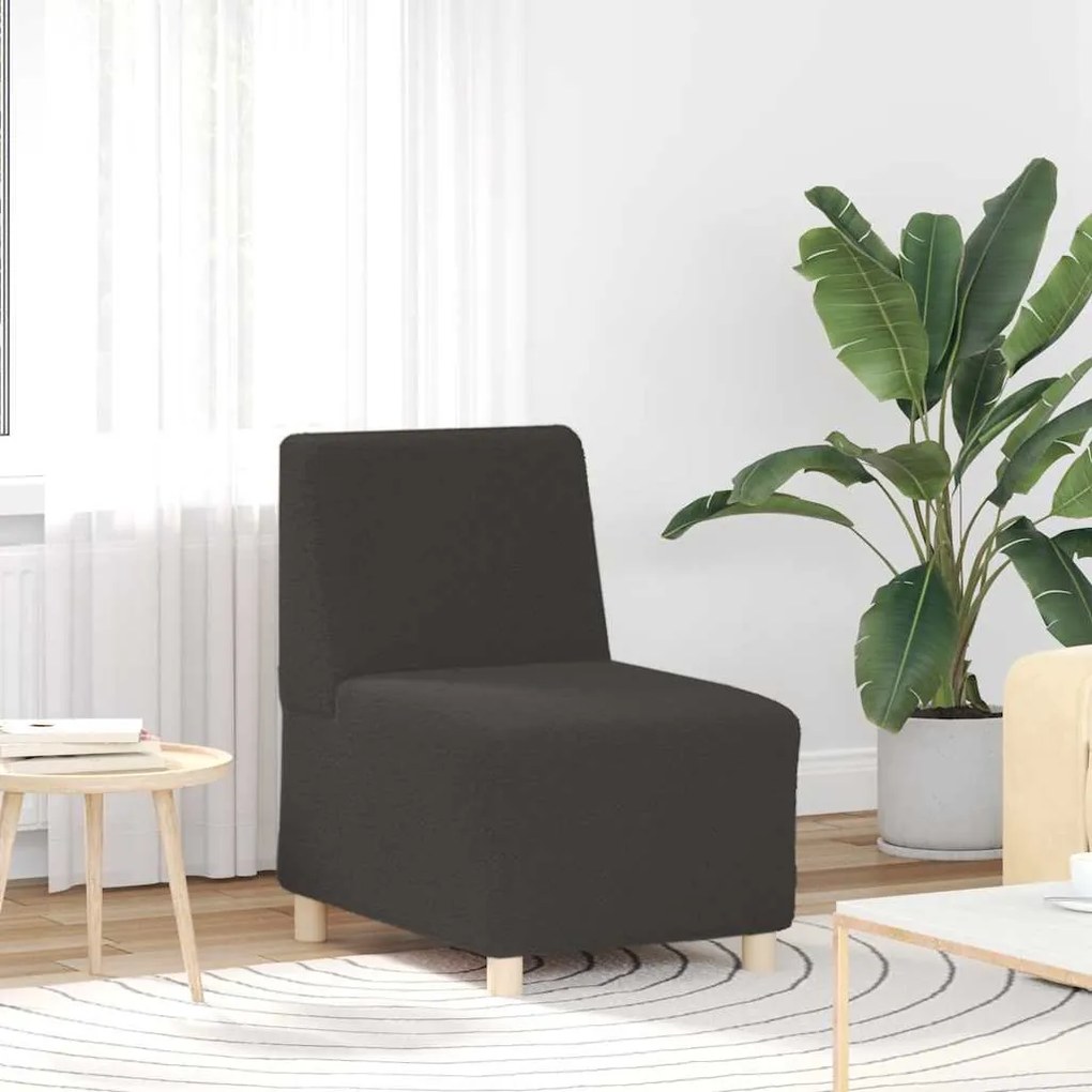 Divano Sedia Grigio Scuro 55 Cm Tessuto Riccio Simile Alla Lana /