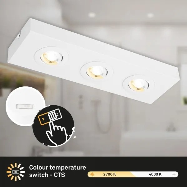 Briloner 3996036 - Faretto LED CTS 3xLED/4W/230V 2700/4000K bianco