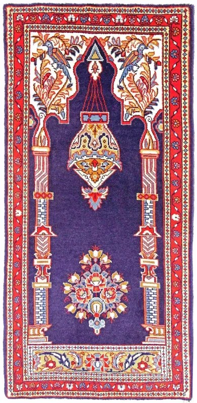 Sarouk Tappeto persiano 130 x 60 Blu (Iran) Annodato A Mano