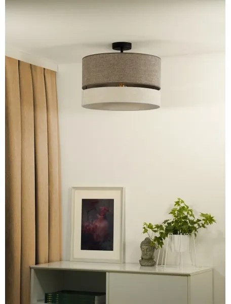 Duolla - Lampadario a plafone DOUBLE 1xE27/15W/230V diametro 40 cm marrone/grigio
