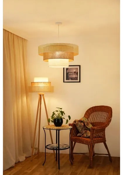 Brilagi - Lampadario a sospensione CEDAR LUNETA 1xE27/15W/230V Ø60 rattan marron
