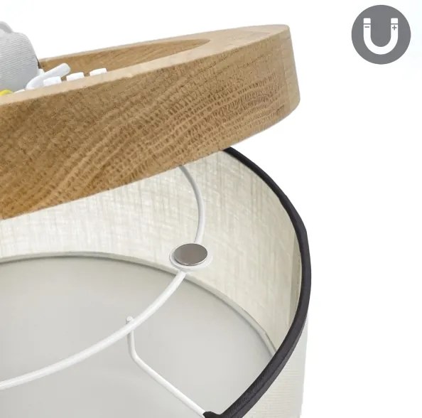 Brilagi - LED Plafoniera BELLADONNA 1xE27/15W/230V diametro 30 cm color crema/quercia