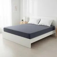 Lenzuolo matrimoniale con angoli jersey melange blu