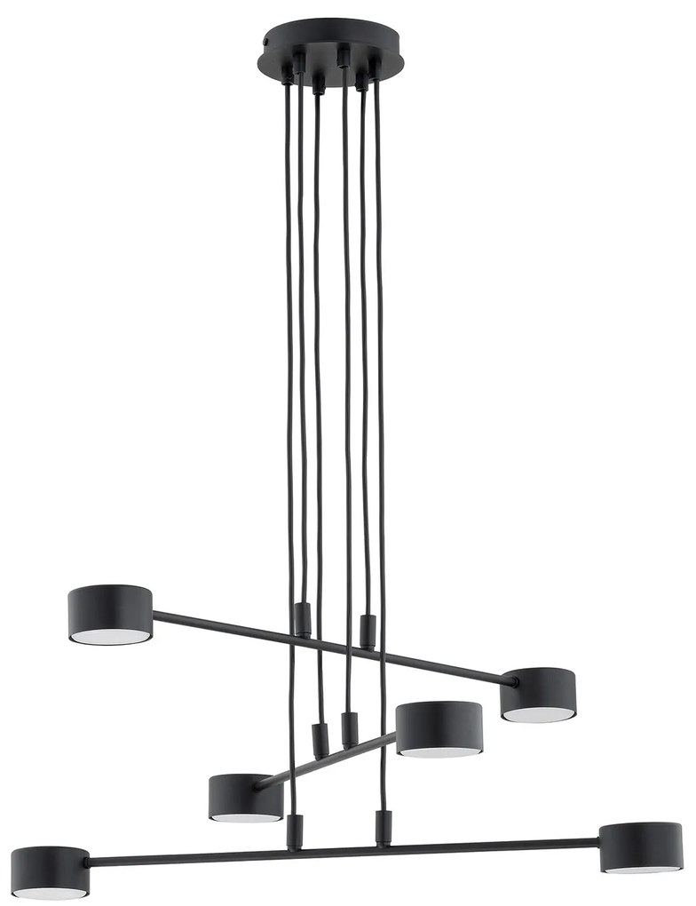 Sospensione Moderna Tefnut 6 Luci In Acciaio Nero