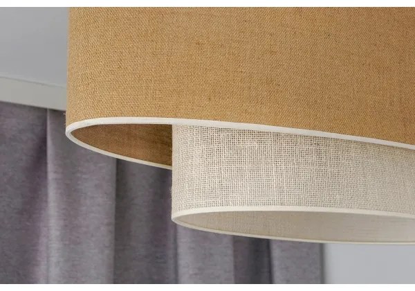 Duolla - Lampadario a plafone DOUBLE OVAL YUTE 2xE27/15W/230V marrone/color crema