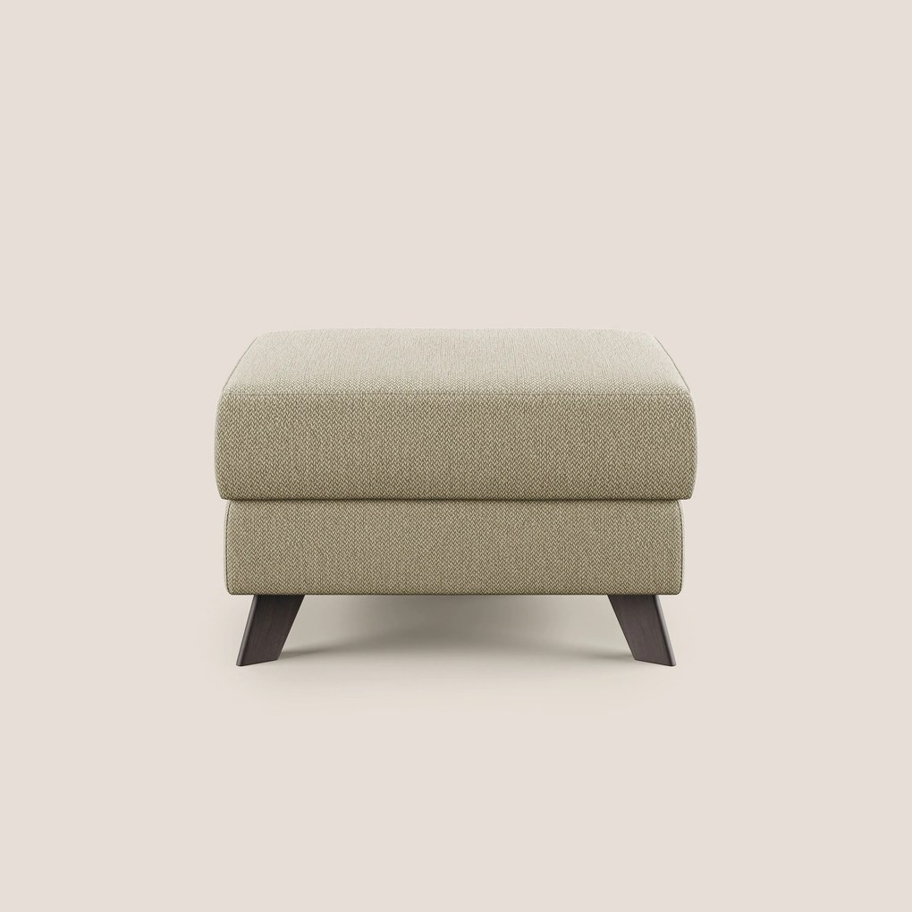 Moon Pouf contenitore e piedini alti in tessuto smacchiabile con acqua T05 cammello
