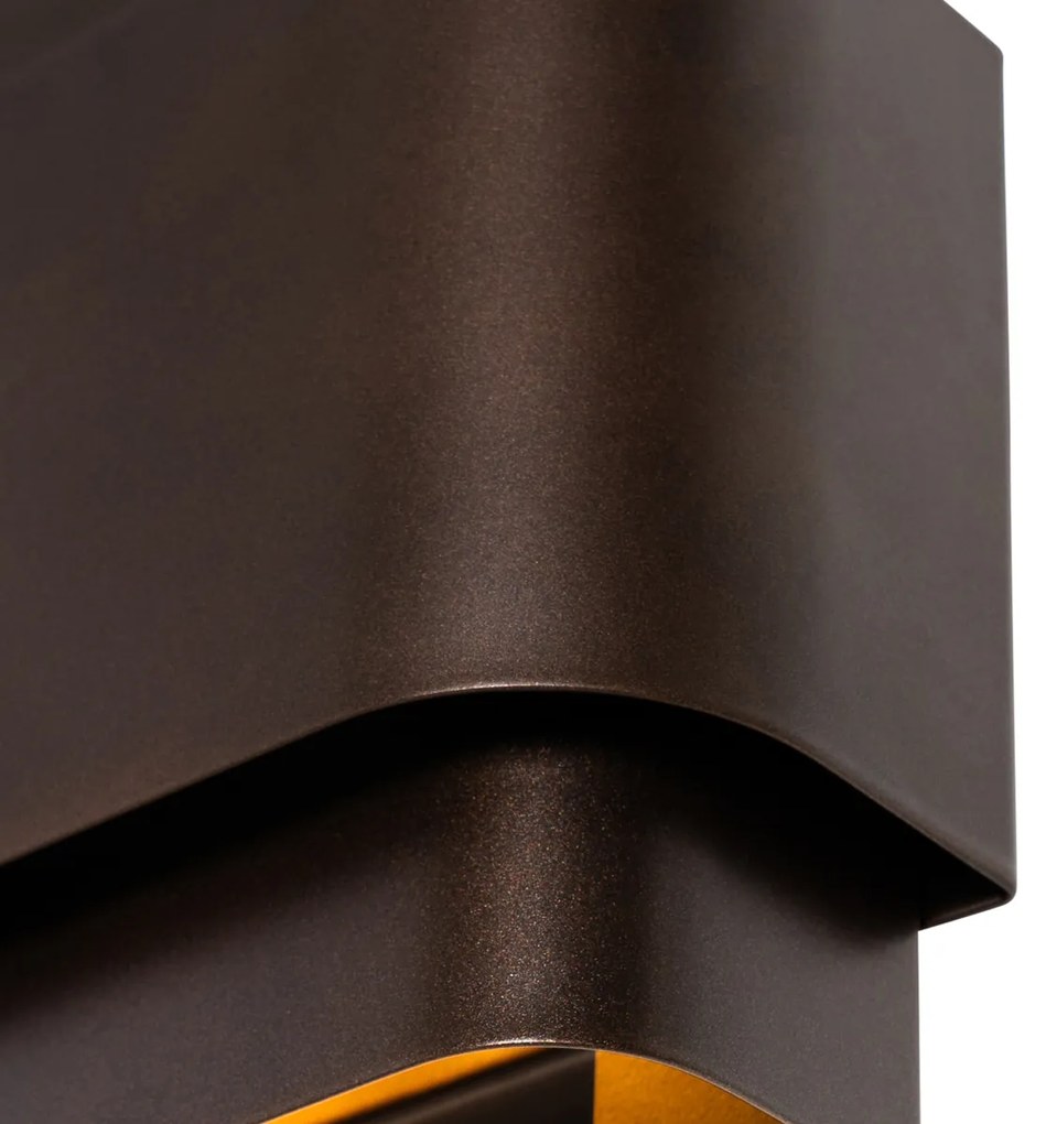 Applique da parete industriale bronzo scuro 2 luci - Coen