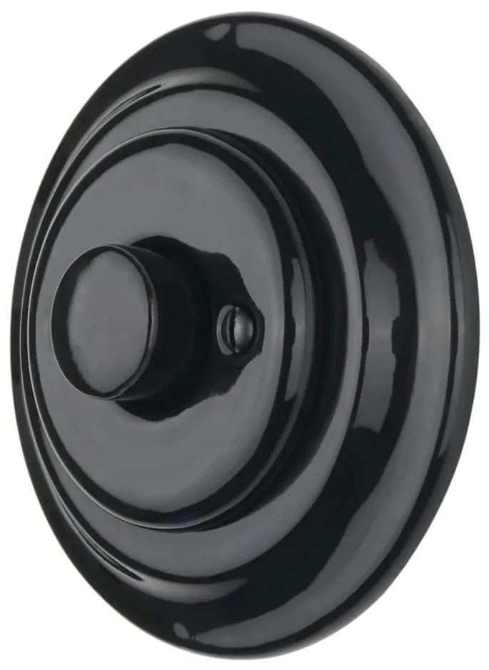 Bohemia-Design - Dimmer rotativo in porcellana stile retrò con placca 250V/10A nero