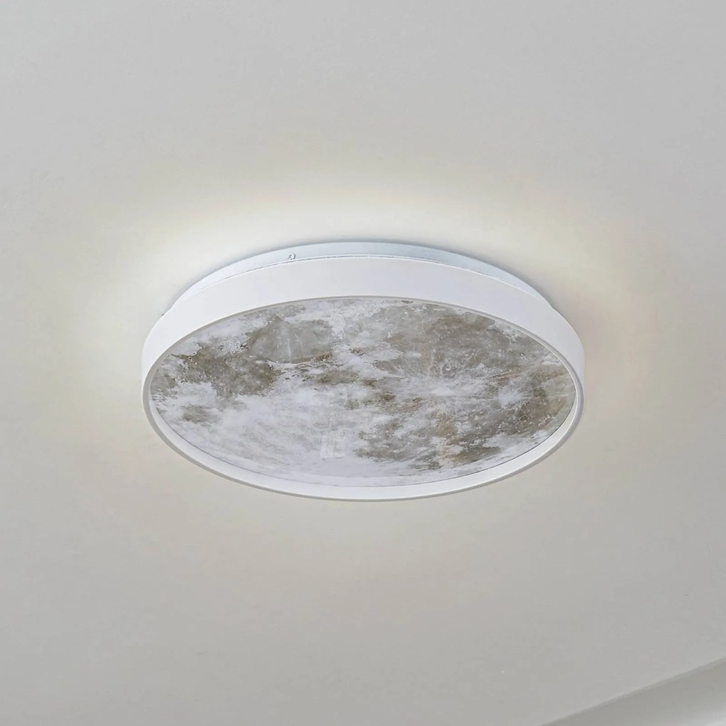Plafoniera a LED Lune Lindby, Alluminio / Grigio / Zincato, Soggiorno / Sala da pranzo, Plastica, Moderno, Plafoniera LED