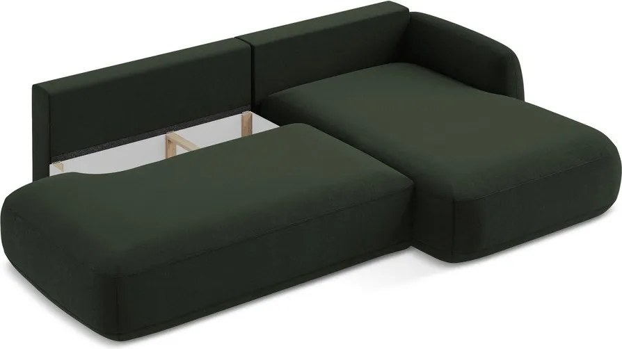 Divano angolare verde scuro allungabile (con penisola a destra/con chaise lounge) Hale – Makamii