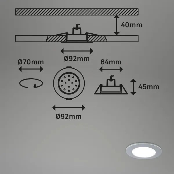 Briloner - SET 3x Lampada LED dimmerabile da bagno LED/4,8W/230V IP65