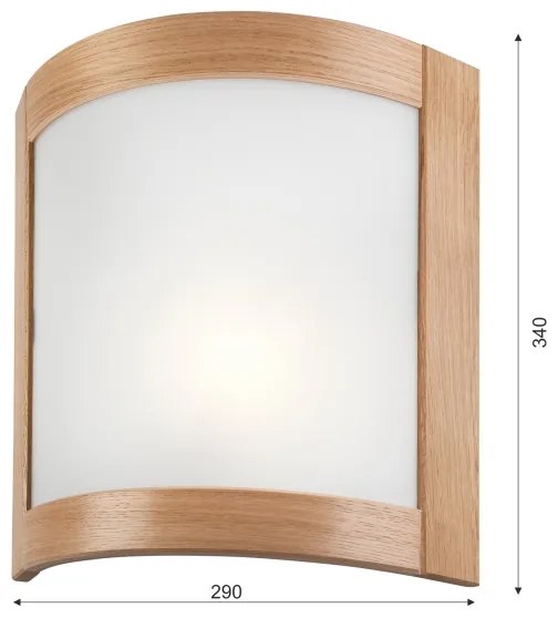 Applique ELODIE 1xE27/60W/230V quercia