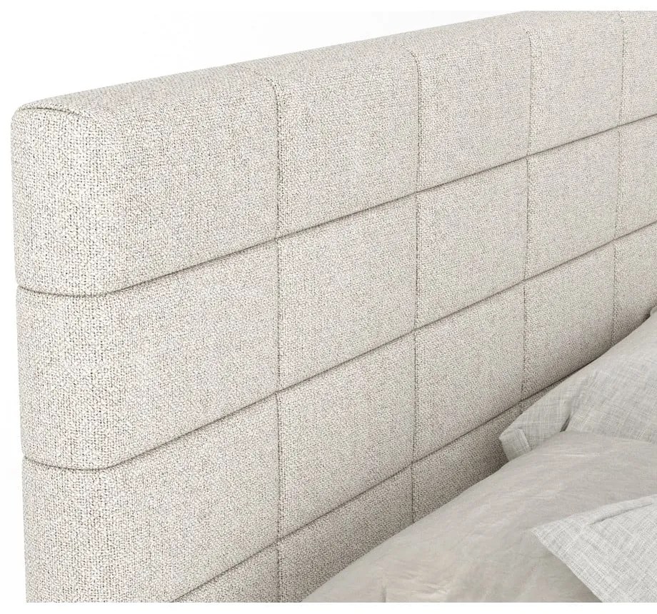 Letto boxspring beige con contenitore 140x200 cm Ava – Maison de Rêve