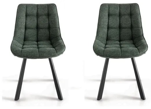 Sedia da cucina in tessuto Verde gambe metallo FRIEDIC set 2 pz