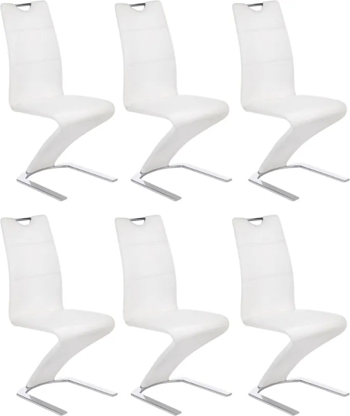 Set di 6 sedie K188 in ecopelle bianca