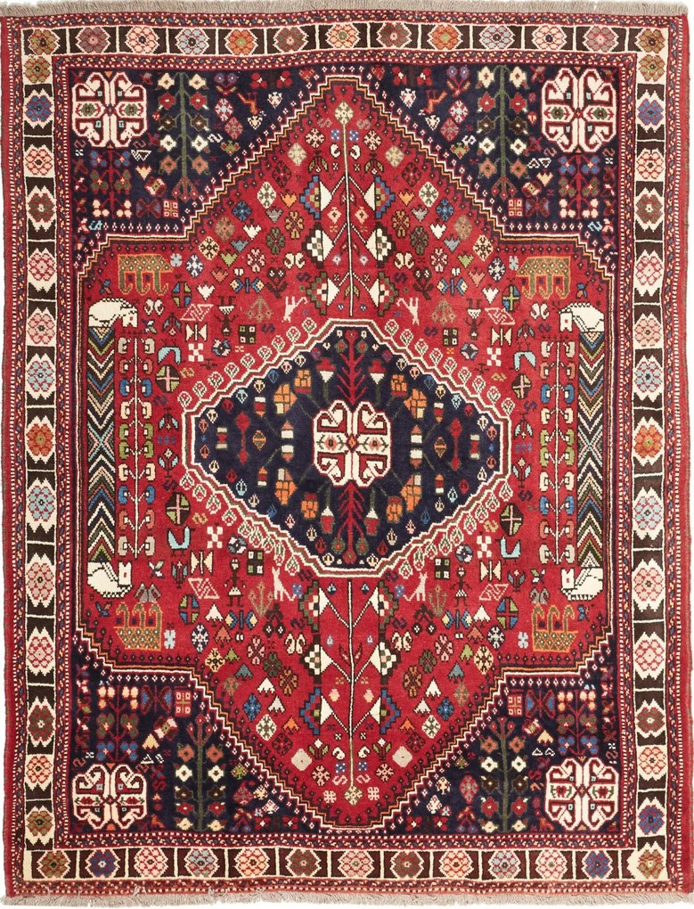 Gashghai Tappeto persiano 150x200 Rosso (Iran) Annodato A Mano