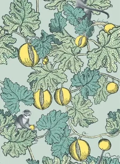 Tapete Frutto Proibito von Cole & Son - Seafoam & Lemon