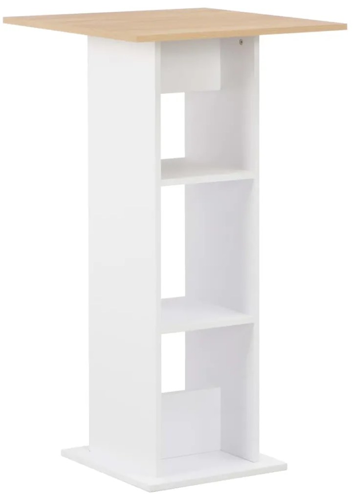 Tavolo Da Bar Bianco E Rovere Sonoma 60x60x110 Cm /