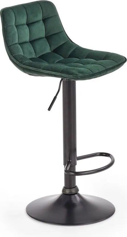 Sgabello da bar H-95 in velluto verde