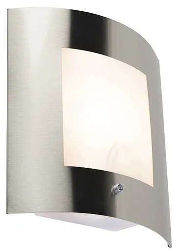 Lampada da parete per esterni in acciaio IP44 con sensore crepuscolare - Emmerald