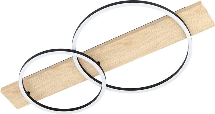 Plafoniera LED Boyal nero bianco caldo EGLO