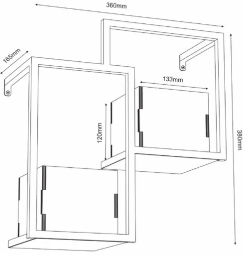 Vaso da fiori da parete 38x35,5 cm