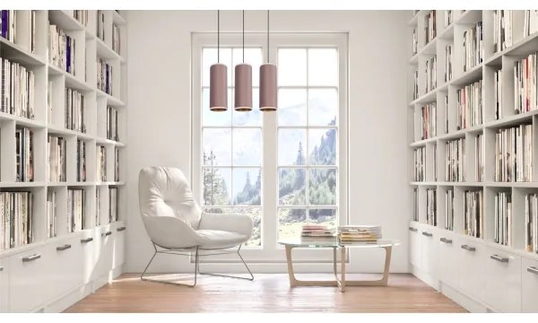 Lampadario a cavo AVALO 3xE27/60W/230V rosa/rame