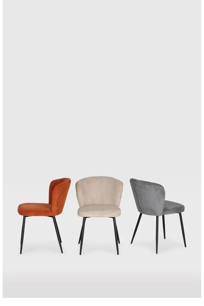 Set di 4 sedie da pranzo in velluto a coste grigio Megan - Marckeric