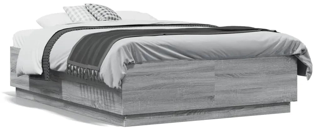 Giroletto Luci Led Grigio Sonoma 120x190 Cm Legno Multistrato /