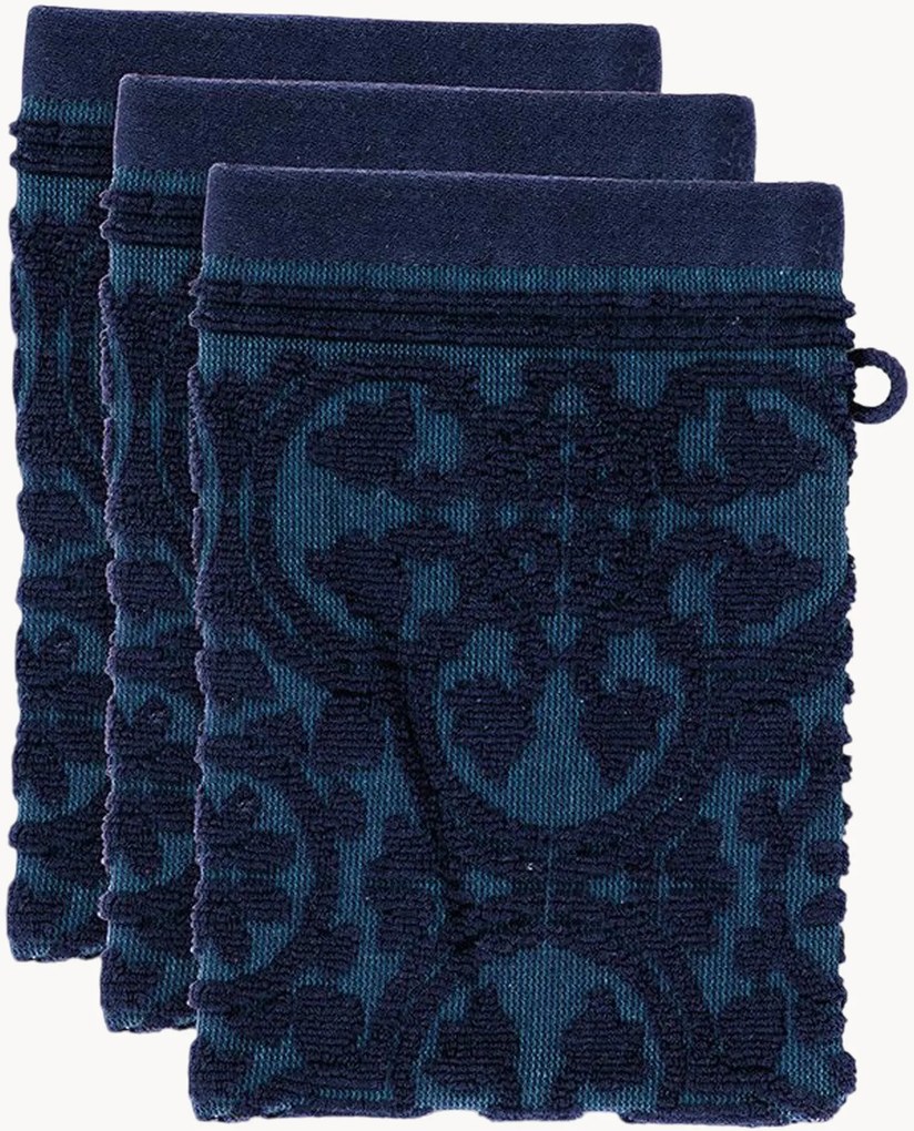 Set di 3 panni viso in cotone jacquard Tile de Pip