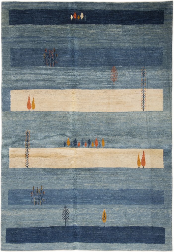 Gabbeh Tappeto 210 x 300 Blu (Iran) Annodato A Mano