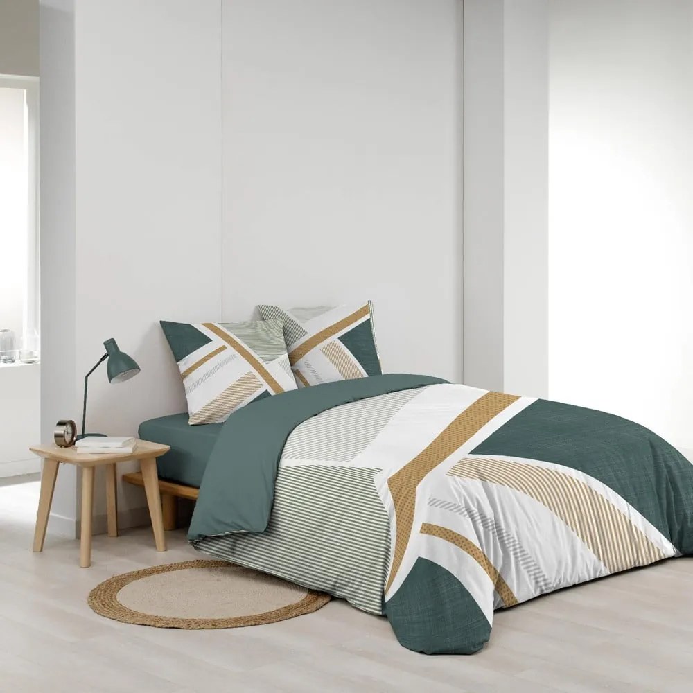 Set copripiumino e federa bianco in cotone per letto matrimoniale ed esteso 240x220 cm Zephyr – douceur d'intérieur