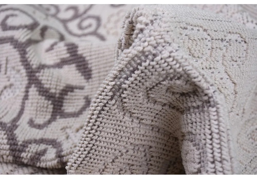 Tappeto in cotone grigio e beige , 60 x 90 cm Orkide - Vitaus