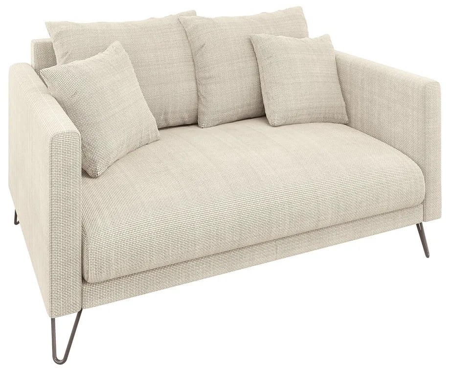 Divano color crema con rivestimento in ciniglia 140 cm Freya – Ropez